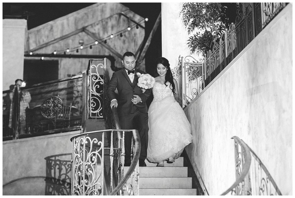 bride and groom making their reception enterance