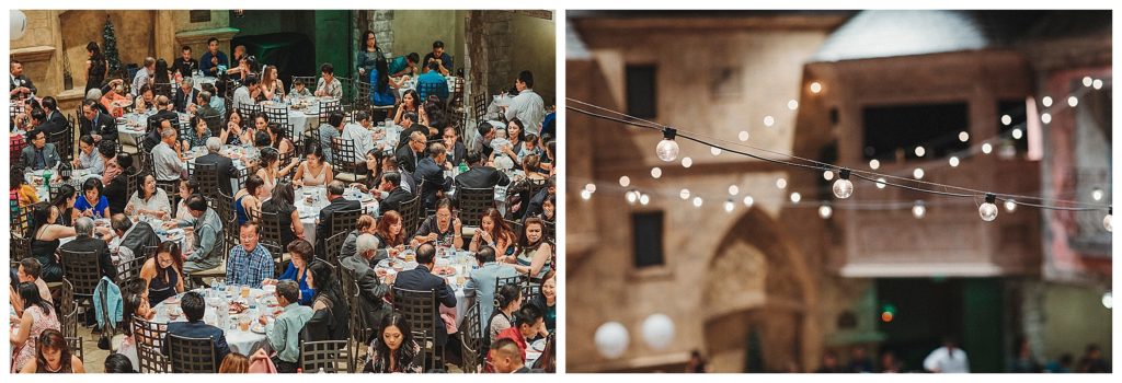 birds eye view of reception at the Ville