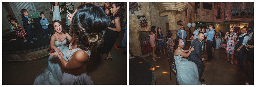 guests dancing at wedding reception