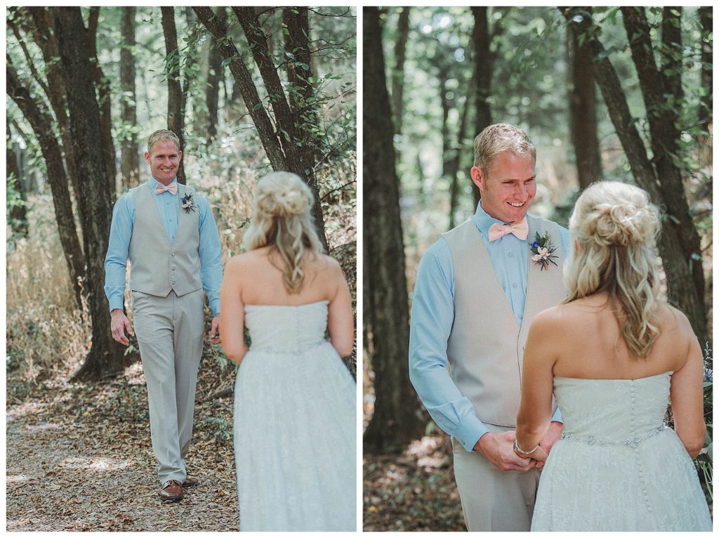 groom seeing his bride for the first time