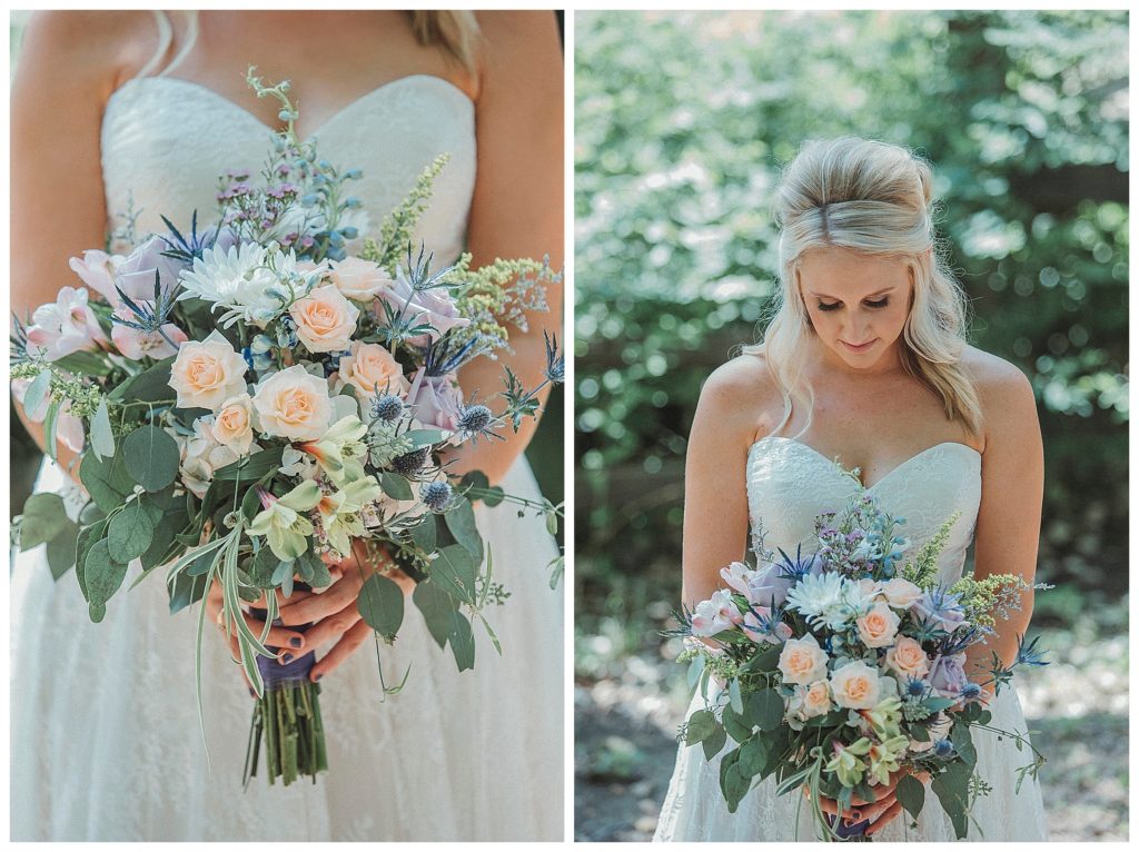 bride and her flowers