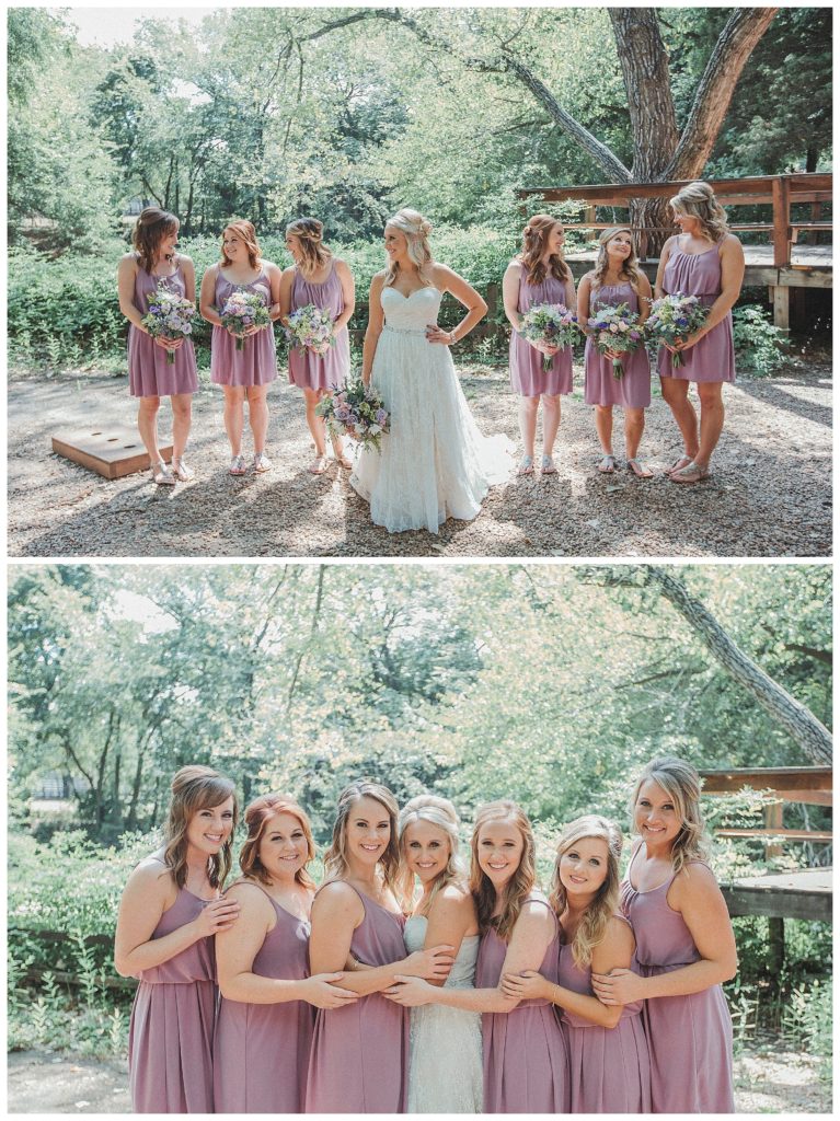 bride with her bridesmaids