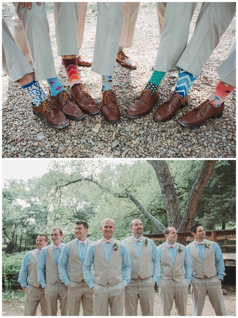 groomsmen wearing funky socks