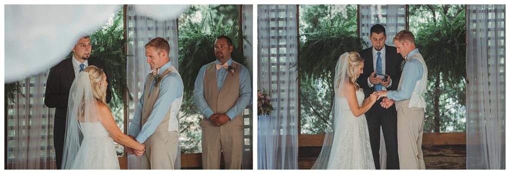 bride and groom durning their ceremony