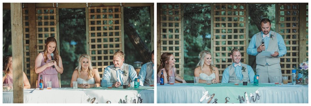 toasts at wedding reception