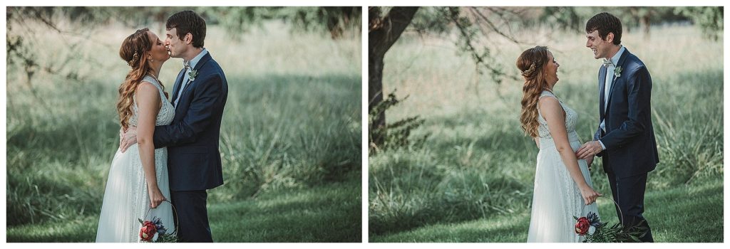 bride and groom doing a first look