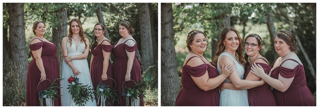 bride with her bridesmaids