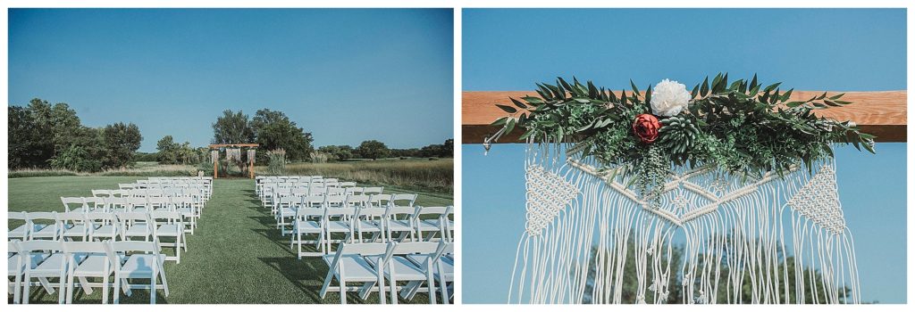details of outdoor ceremony setup
