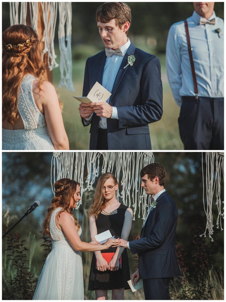 bride and groom saying their vows