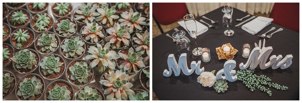 table decor at wedding reception