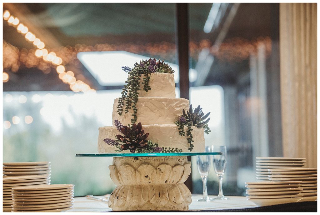 wedding cake at reception