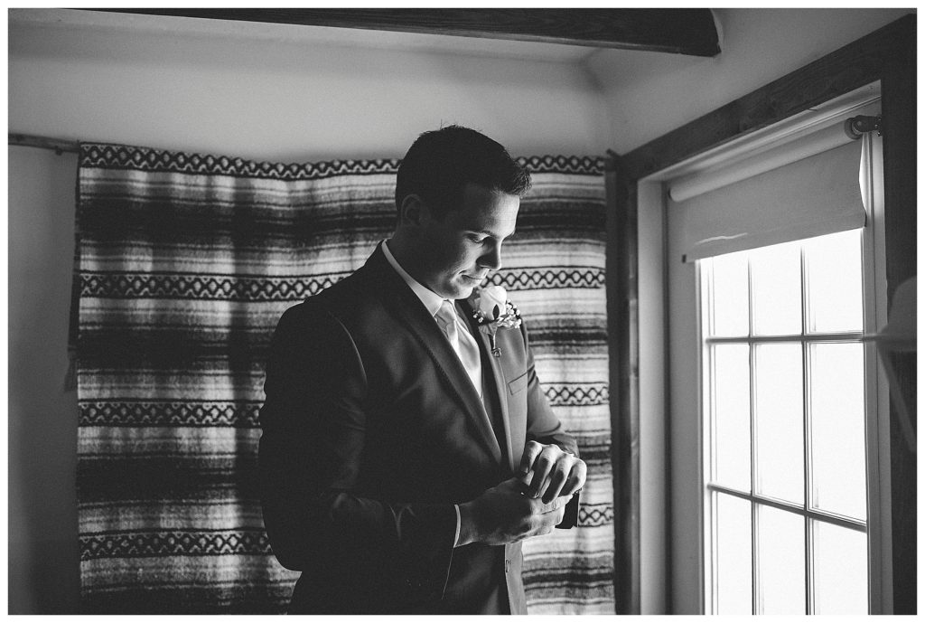 groom getting ready for wedding