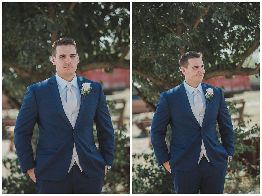groom standing outside
