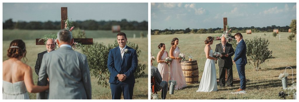 groom seeing his bride down the isle