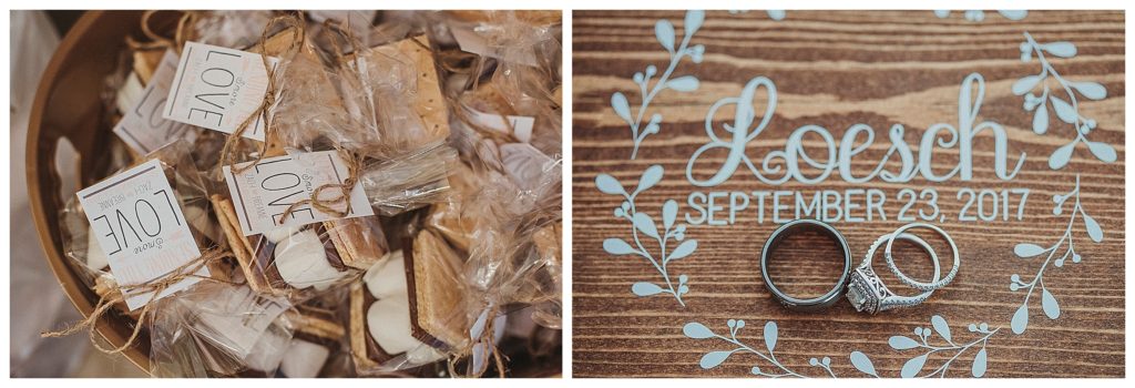 smore treats and wedding rings