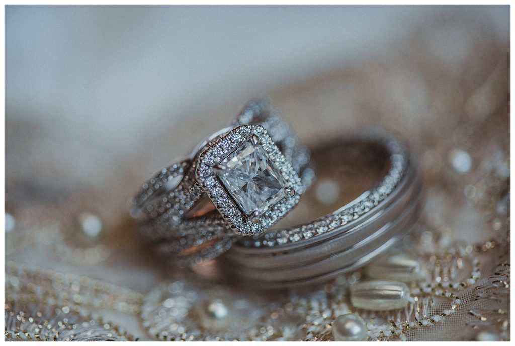 close up of wedding rings