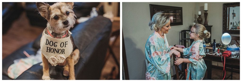 ring bearer dog and flower girl playing