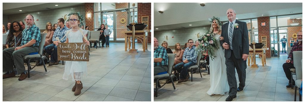 bride walking down the isle with her dad