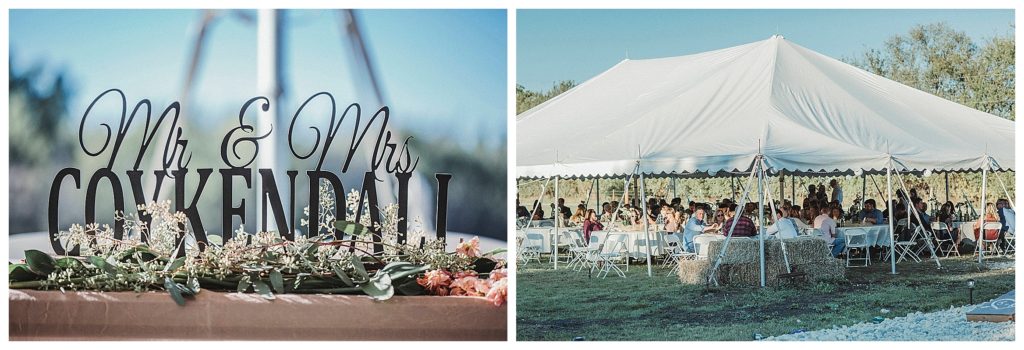 wedding reception tent set up outside