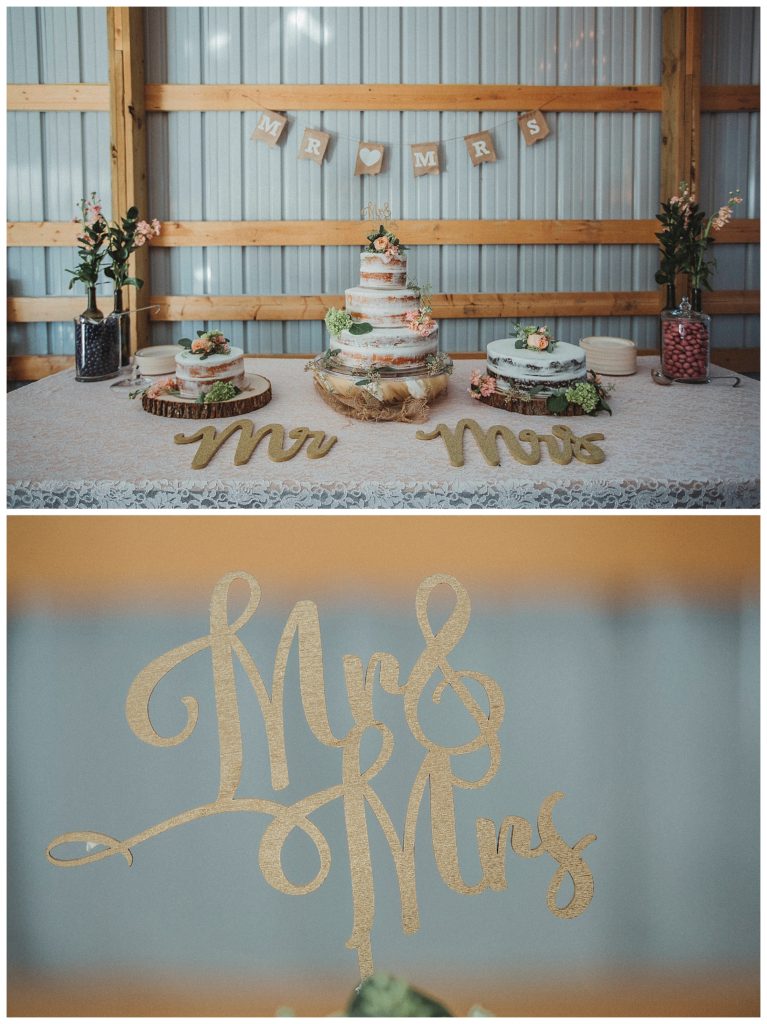 naked wedding cakes for barn wedding