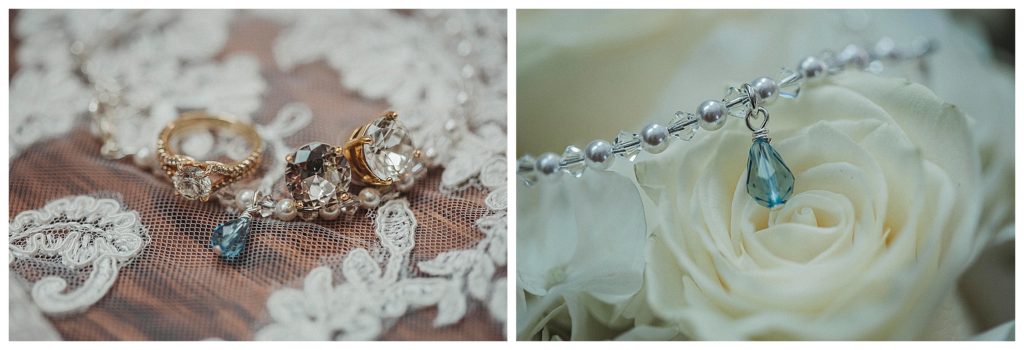 details of bridal jewelery