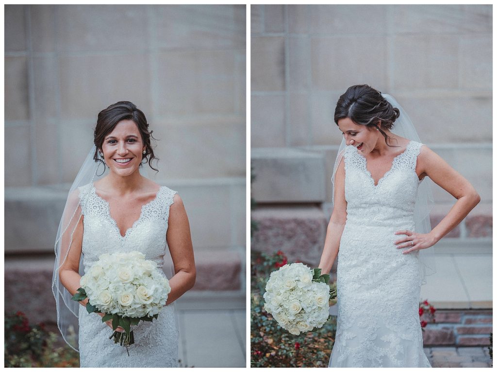 bridal portraits at the church