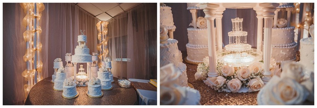 couples 80s style wedding cake