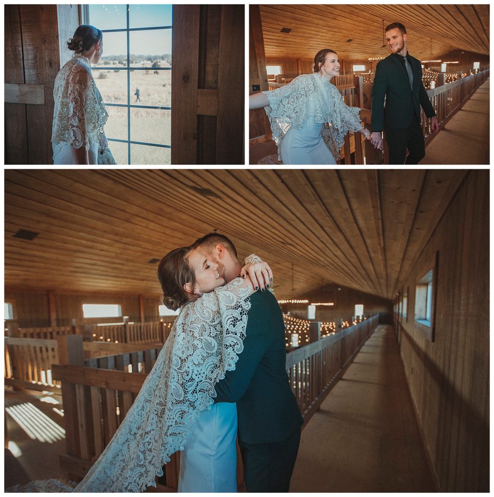 bride and grooms first look