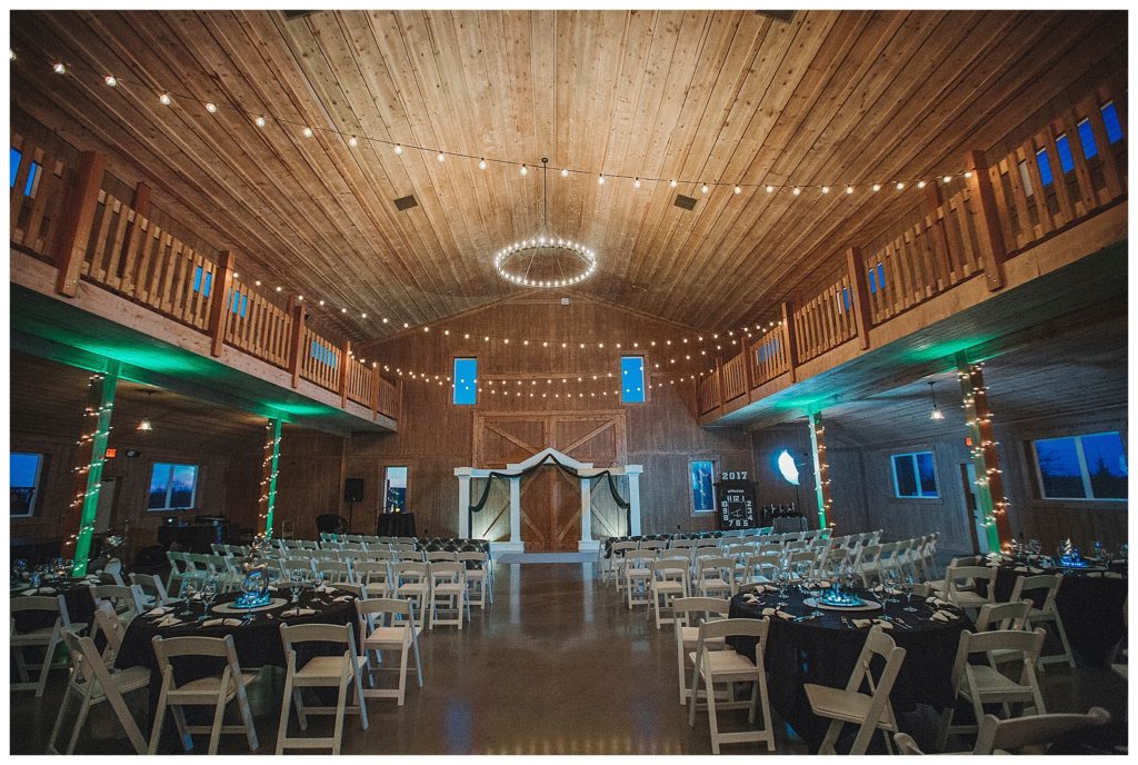 ceremony set up in barn