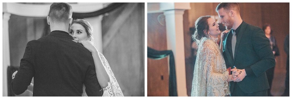 bride and groom dancing their first dance