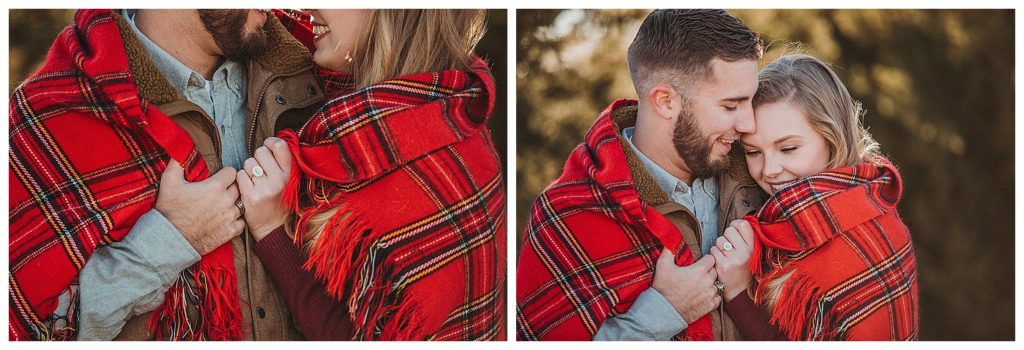 couple wrapped in blanket