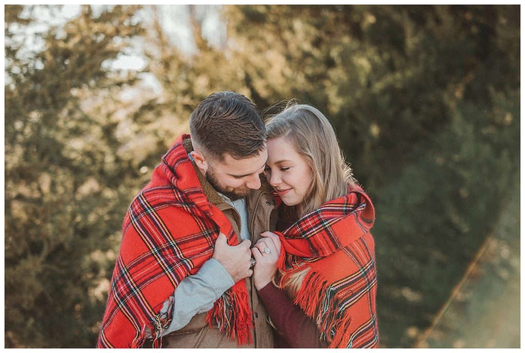 couple wrapped in blanket