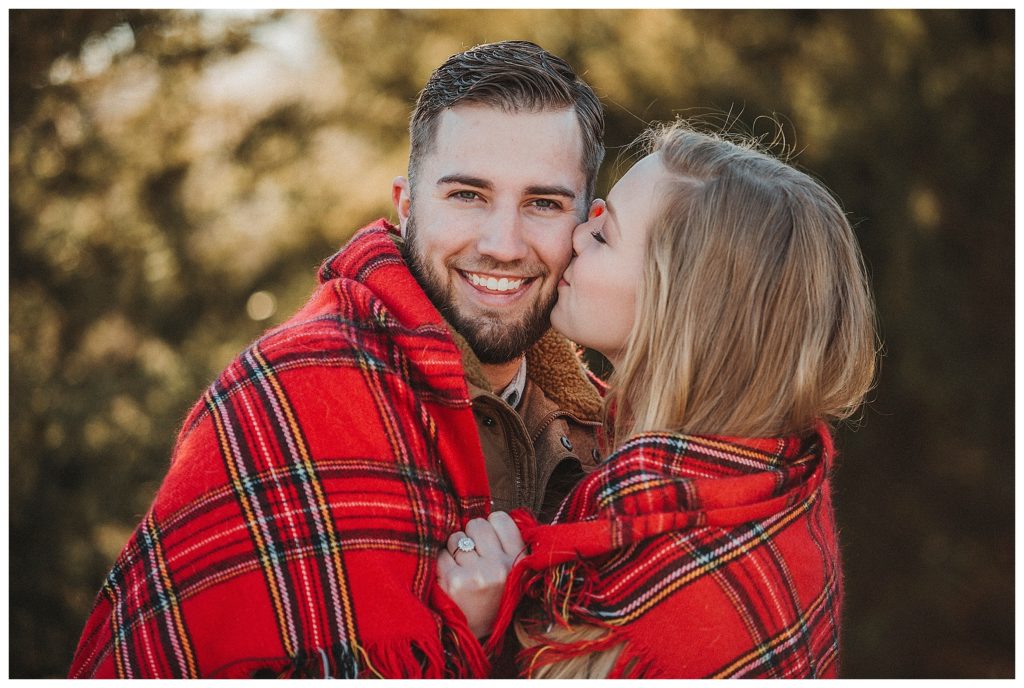 couple wrapped in blanket