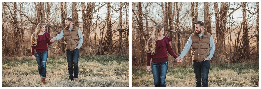 couple walking together holding hands