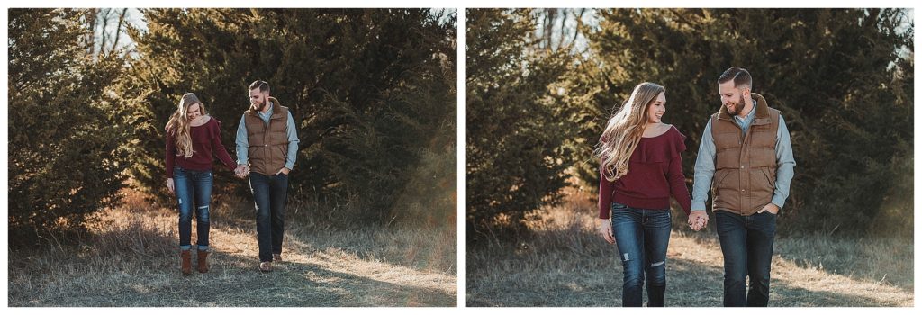 couple walking together in the park