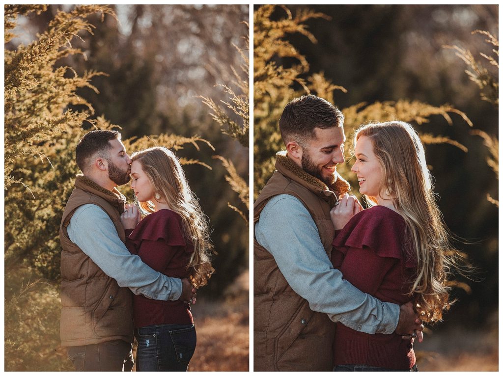 boyfriend keeping his girlfriend warm