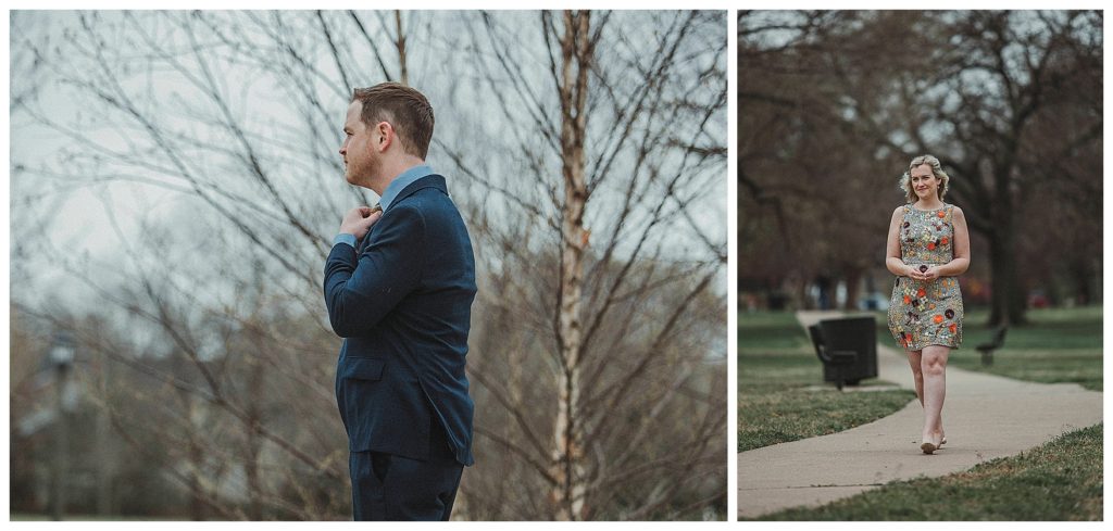 groom and bride's first look