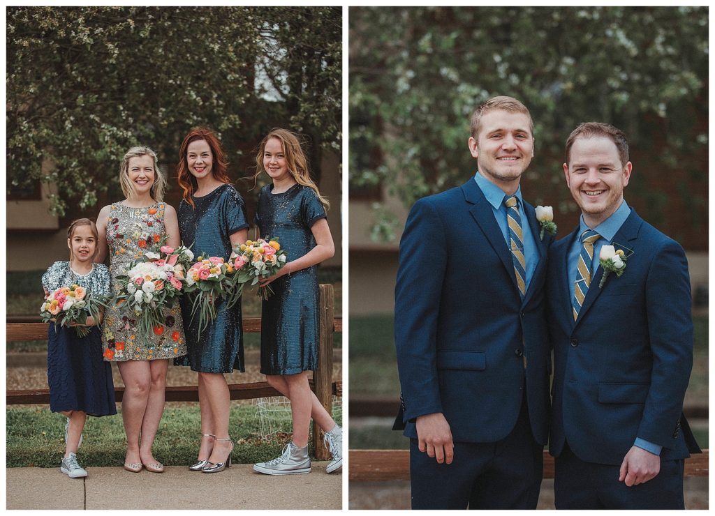 bride and groom with their bridal party