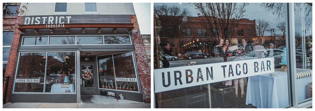 The taco bar for the wedding reception